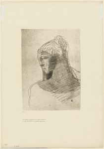 I Adore You as I Adore the Vault of the Night Sky, O Vessel of Sadness, O Tall Silent Woman, プレート 2/9 作： Odilon Redon