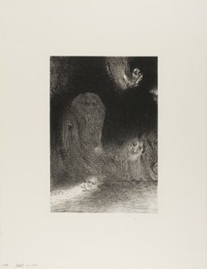 空に精霊の姿を時々見たことがある、プレート 21/24 作： Odilon Redon
