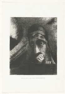 夢の中で空に不思議な顔を見た Dans mon rêve, je vis au Ciel un VISAGE DE MYSTÈRE (オブジェクトのタイトル) 作： Odilon Redon
