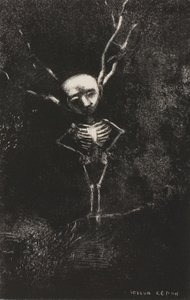 迷路の枝に、淡い人影が現れた、プレート 2/7 作： Odilon Redon
