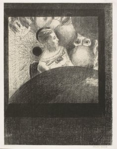 In the Spheres (生き物を導く息も SPHERES にある)、To Edgar Poe からのプレート 5/6 作： Odilon Redon