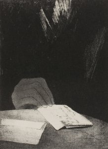 それは手だった、一見自分の肉と同じくらい多くの血、プレート 4/6 作： Odilon Redon