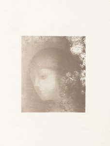 キンダーフッドはブルーメンに会いました 花を持つ子供の頭 作： Odilon Redon