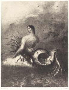 La sirene sortit des flots vetue de dards (とげをまとったサイレンが波から現れた 作： Odilon Redon