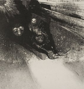 幼虫はとても無血でとても恐ろしい、プレート 5/6 作： Odilon Redon