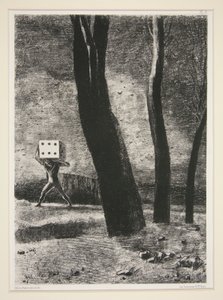 夢の中のポートフォリオからのギャンブラー 作： Odilon Redon