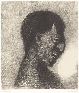 シニカルな笑顔のサテュロス 作： Odilon Redon