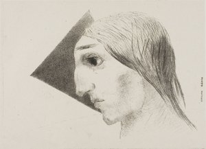 狂気、『エドガー・ポーへ』よりプレート 6 作： Odilon Redon