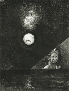地平線上、Certitudeの天使、そして暗い空の中での質問の一覧。シリーズ：エドガー 作： Odilon Redon