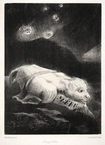 起源：不明瞭な問題の深みで生命が目覚めたとき、1883年。 作： Odilon Redon
