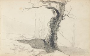 スケッチブックのページ「バスク地方」 作： Odilon Redon
