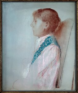 オディロン・ルドン（1853-1923）夫人の肖像」オディロン・ルドン（1840-1916）のパステル画 1905年 日。0,44x0,55 m パリ、オルセー美術館 作： Odilon Redon