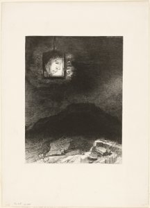 Precarious Glimmering, a Head Suspended from Infinity, プレート 3/6 作： Odilon Redon