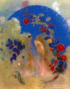 アーチの下のプロフィール - オディロン・ルドン（1840-1916）。紙にパステル、1905年頃。サイズ：67.6x53.8cm。プライベートコレクション
