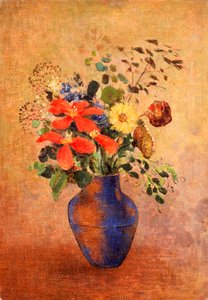 青い花瓶 作： Odilon Redon