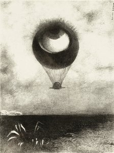 奇妙な気球のように、目は無限に向かっています。シリーズ：エドガーポー、1882年 作： Odilon Redon