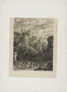 浅瀬: 騎手のいる風景 作： Odilon Redon