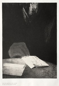 お化け屋敷：それは手であり、肉体と血の量は私自身のものと思われる、1896年。 作： Odilon Redon