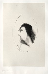 お化け屋敷：前頭[骨]の幅と平坦さ、1896年。 作： Odilon Redon