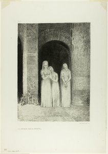巫女たちが待っていた、夜から 作： Odilon Redon