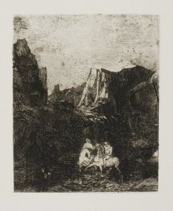 二人の小さな騎士 作： Odilon Redon