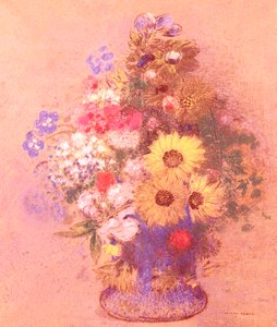 花瓶」（パステル・ボード 作： Odilon Redon