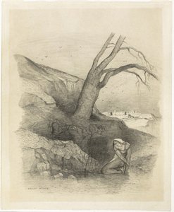 ひざまずく女性 作： Odilon Redon
