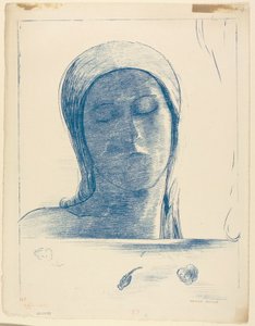 閉じた目 作： Odilon Redon