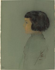 プロフィールの若い女性 作： Odilon Redon