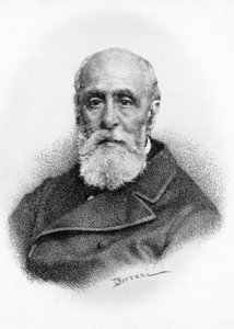 ジョヴァンニ・ルッフィーニ (1807-1881) の肖像画、イタリアの詩人で愛国者、オドアルド・ボラーニ (1833-1905) が描いたリトグラフ 作： Odoardo Borrani