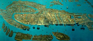 ベニスの平面図（紙に水彩）