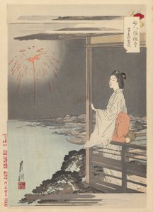 遠くに見える花火