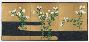 小川の菊 作： Ogata Korin
