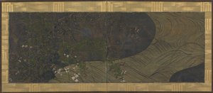 流水秋草花 江戸時代・17世紀末～18世紀初頭 作： Ogata Korin