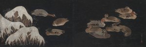 冬の池のカモ 作： Ogawa Haritsu