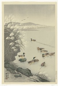 水の中のアヒル 作： Ohara Koson