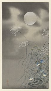 満月の草と花 作： Ohara Koson