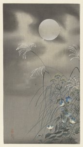 満月の草花 作： Ohara Koson