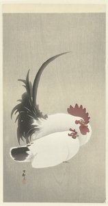 おんどりとめんどり 作： Ohara Koson