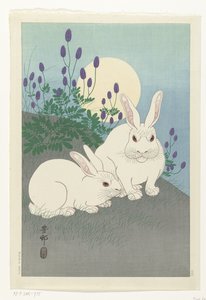 満月のウサギ 作： Ohara Koson