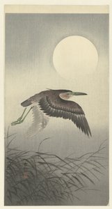満月の鷺 作： Ohara Koson