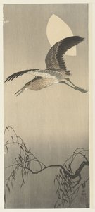 鷺と月 作： Ohara Koson
