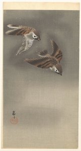 雪の中でスズメを鳴らす