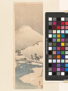 富士山と雪景色