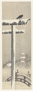 雪の鳥居 作： Ohara Koson