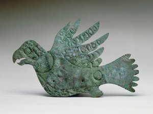 ファルコンカットアウト、200 BC-100 AD（銅） 作： Ohio Hopewell culture