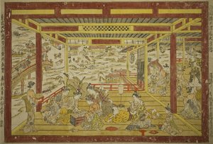 両国橋近くの夕涼み 作： Okumura Masanobu
