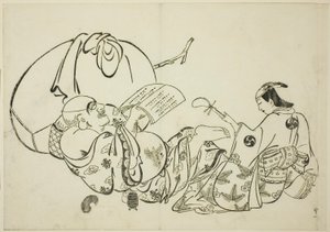 布袋本を読む No. 12枚のシリーズから11枚 作： Okumura Masanobu