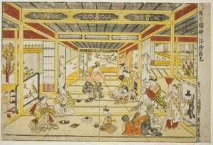 おしゃれな七福神 原透視図（風流七福神浮絵近言） 作： Okumura Masanobu