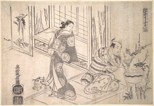 許由と巣父の伝説のパロディ 作： 奥村正信